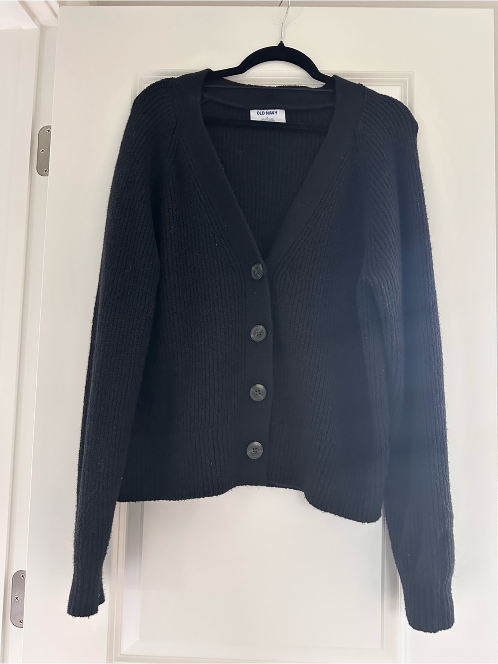 Old Navy Black Button-Front V-Neck Cardigan